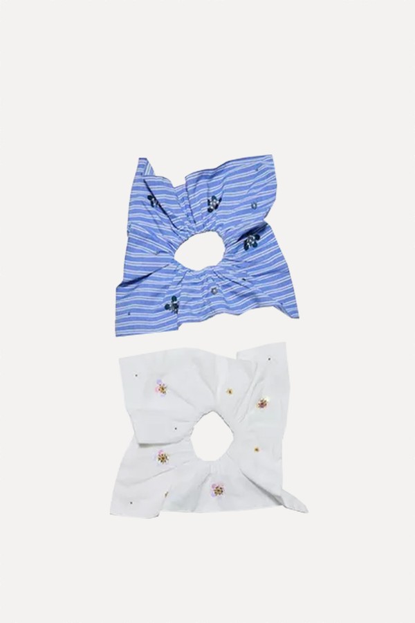 Set of 2 Embroidered Scrunchies