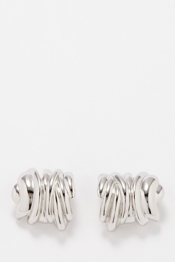 Twist Platinum-Plated Hoop Earrings from Completed Works