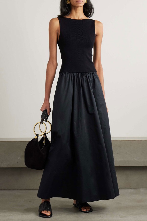 Open-Back Jersey & Cotton-Poplin Maxi Dress from St. Agni