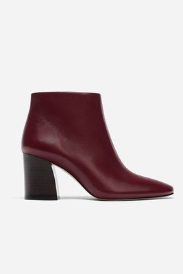 Burgundy Soft Ankle Boots from Uterque