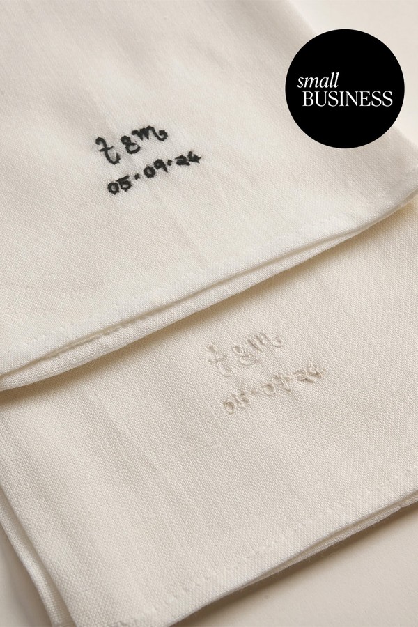 Customised Hand Embroidered Napkins from La Jambu