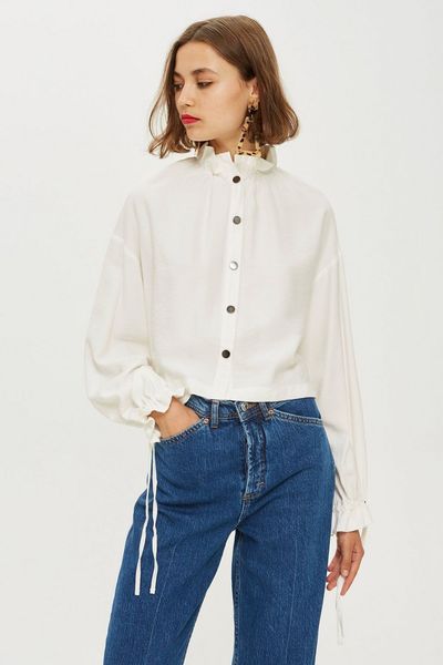 Popper Detail Shirt  from Topshop 