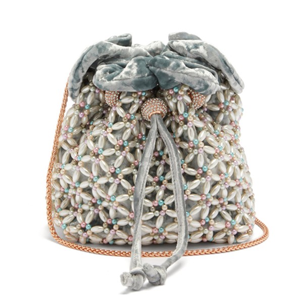Emmie Beaded Velvet Bucket Bag from Sophia Webster
