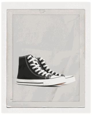 Black Canvas High Top Trainers