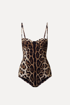 Cutout Leopard-Print Underwired Swimsuit  from Dolce & Gabbana