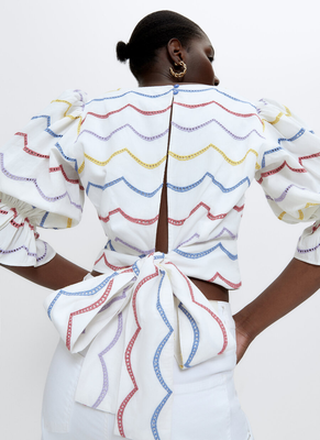 Multicoloured Embroidered Shirt from Uterque 