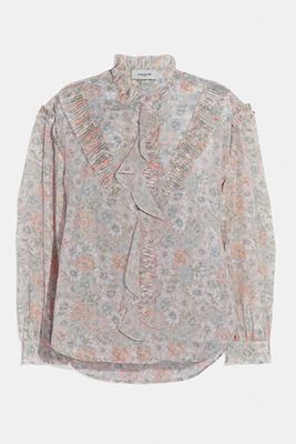 Printed Long Sleeve Blouse With Ruffles from Coach