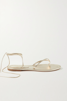 Metallic Leather Sandals from Porte & Paire