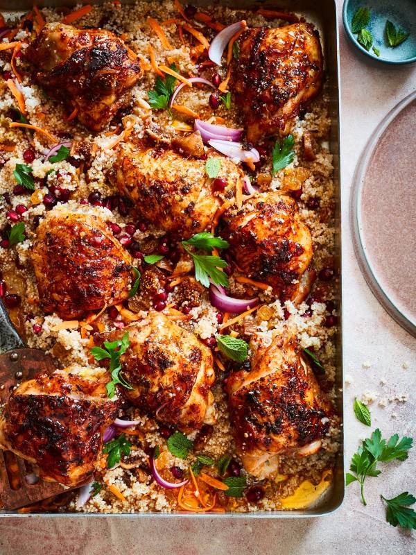 Harissa Chicken, Carrot & Barley Couscous