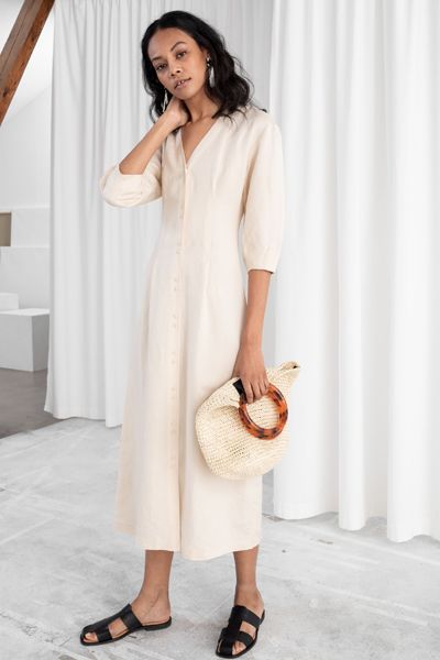 Linen Blend Midi Dress from & Other Stories