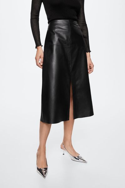 Leather Midi Skirt