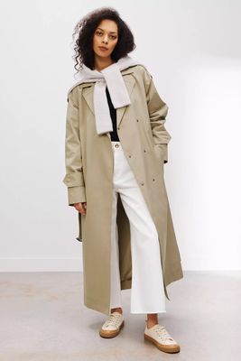 Plain Long Belted Trench Coat from Kin