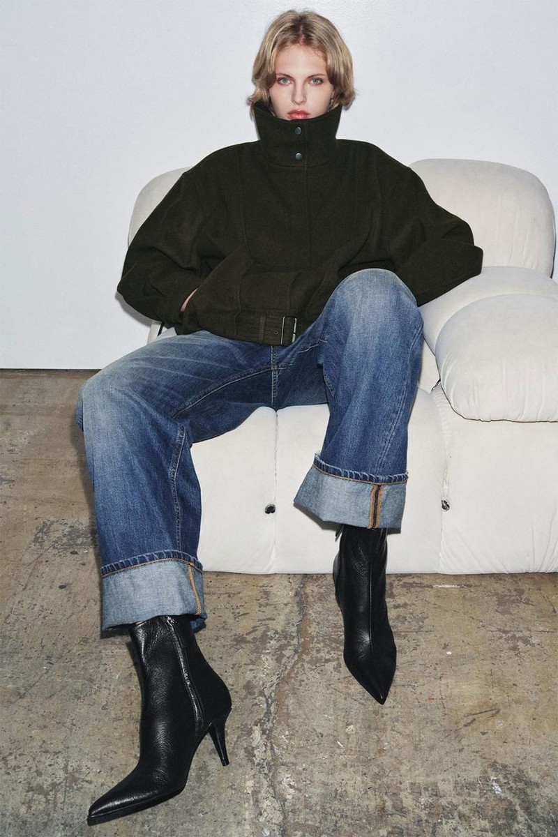 Leather Heeled Ankle Boots from Zara