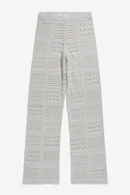 Patchwork Knitted Flare Trousers from Urban Outfitters