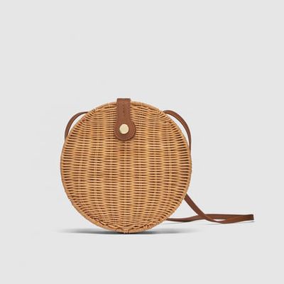 Round Raffia Crossbody Bag from Zara