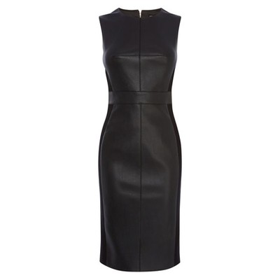  Faux Leather Pencil Dress