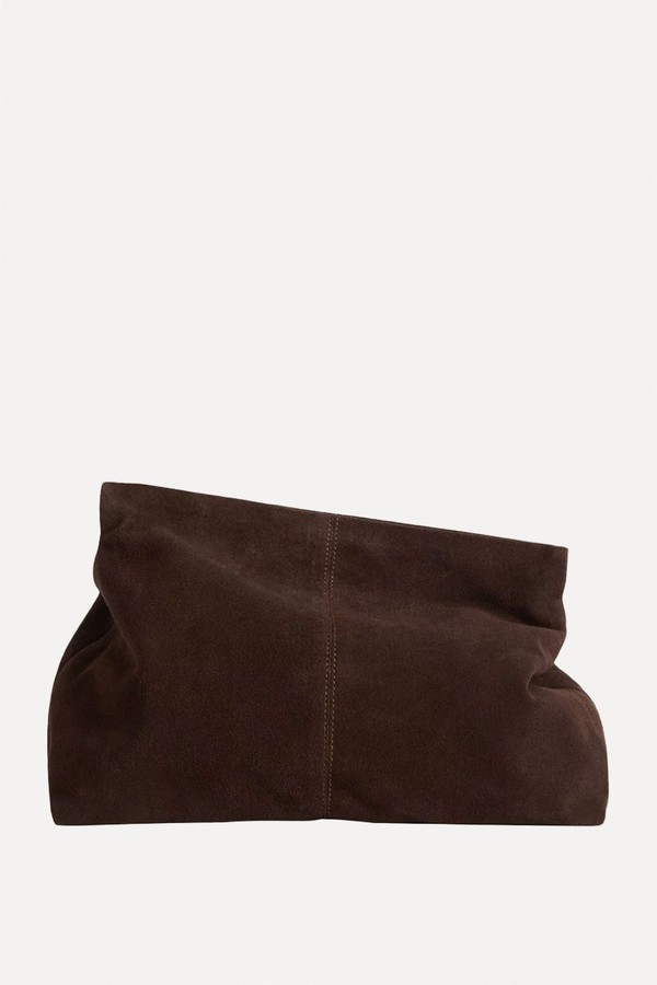 Clay Oversized Suede Clutch Bag from Flattered