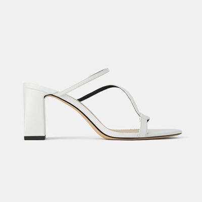 Mid Heel Mules With Asymmetric Straps from Zara