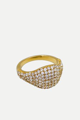 Laurita Pinky Ring 18ct Gold Plated Pavé Pinky Ring from Daphine