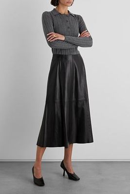 Jacqueline Leather Midi Skirt from Iris & Ink