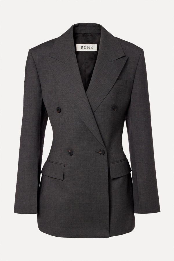 Hourglass Double-Breasted Wool Blazer from Róhe