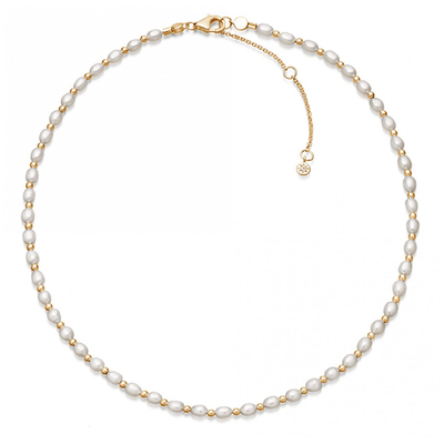 White Pearl Choker in Yellow Gold Vermeil from Astley Clarke 