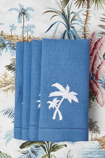 Set Of 4 Linen Palm Tree Napkins  from Mrs Alice