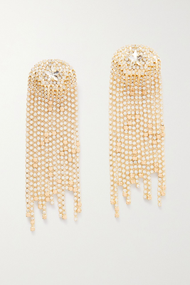 Fireworks Fringed Crystal-Embellished Gold-Tone Earrings from Rosantica