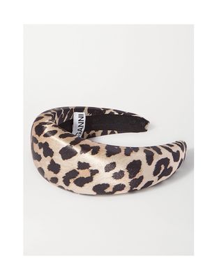 Leopard-Print Satin Headband, £78 | Ganni