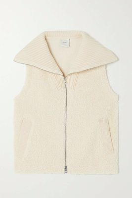 Aspen Ribbed-Knit Trimmed Faux Fur Vest from Varley