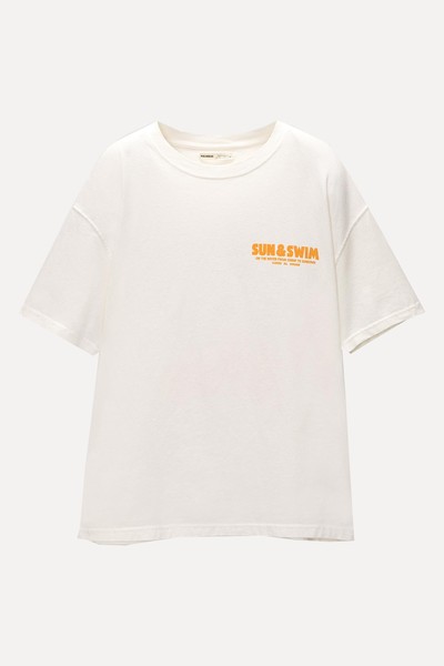 T-Shirt With Sun Graphic from Pull & Bear