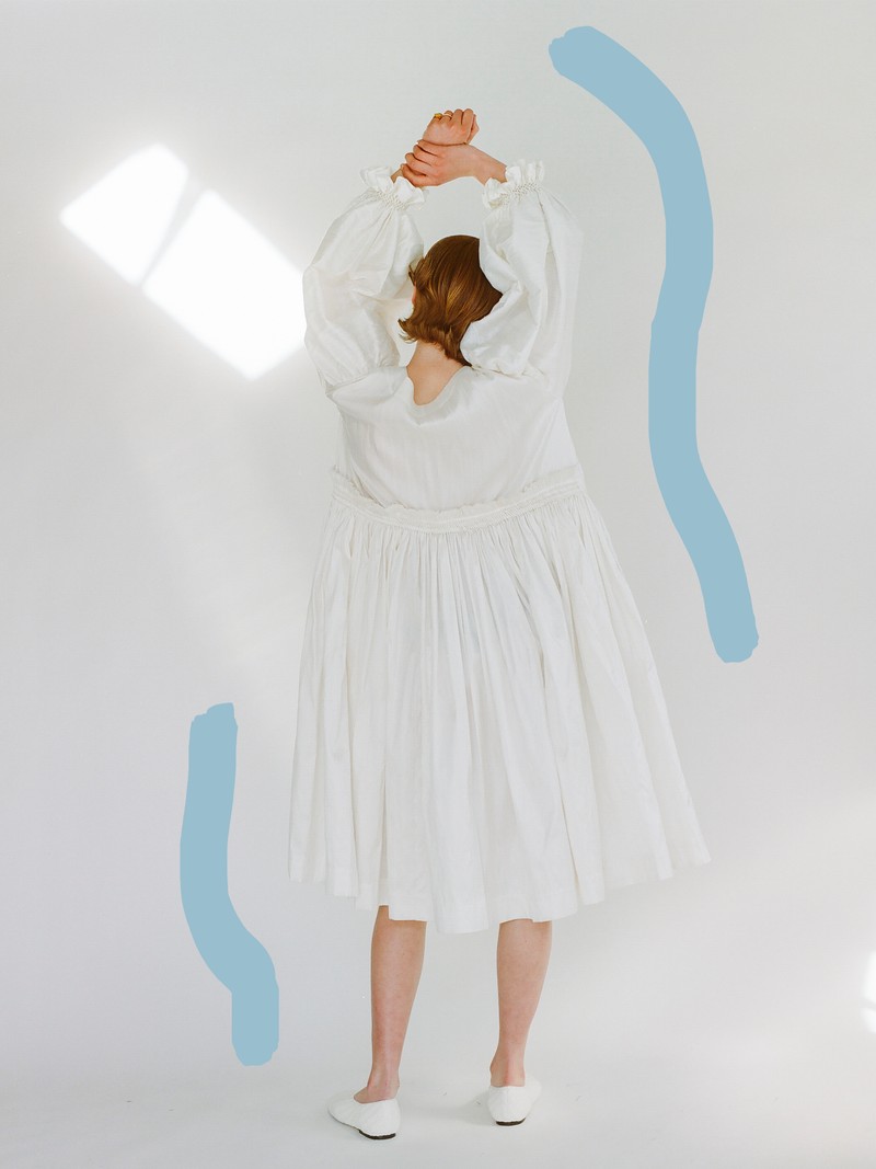 Erin Hand-Smocked Silk-Dupion Dress, £1,770 | Cawley Studio