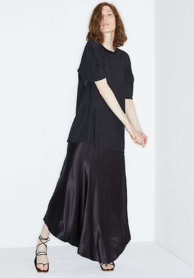 Dip-Hem Silk-Satin Midi Slip Skirt from Raey