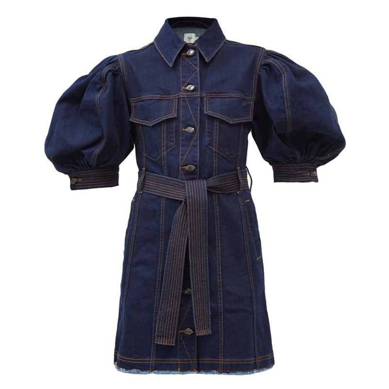 Tori Puff Sleeve Denim Mini Dress, £305.65 | Aje
