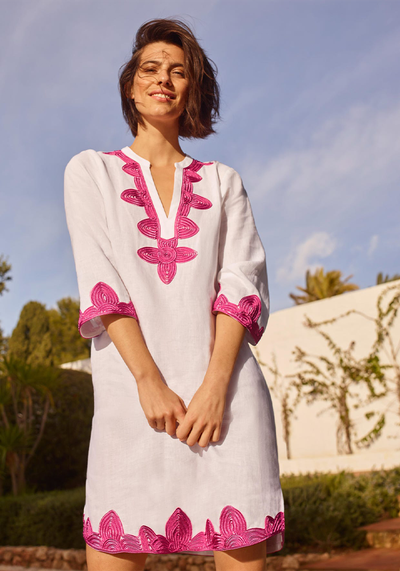 Bella Embroidered Linen Dress