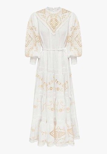 Cecilia Embroidered Midi Dress from Alemais 