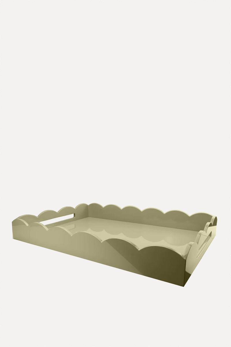 Chiffon Large Lacquered Scallop Ottoman Tray from Addison Ross