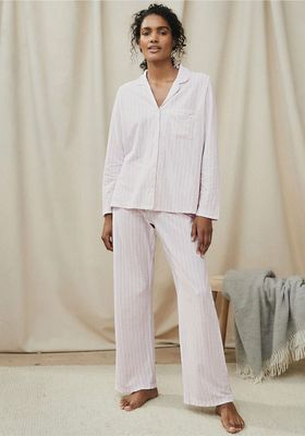 Brushed Cotton Stripe Pyjama Set from The White Company