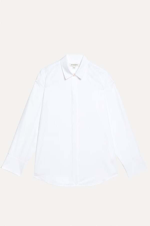 Pure Cotton Collared Relaxed Shirt from Marks & Spencer