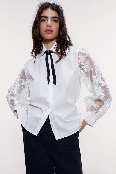 Organza Sleeve Shirt from Zara