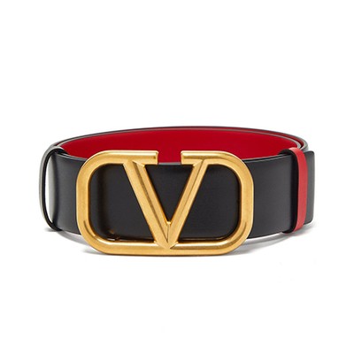 V-Logo Reversible Leather Belt from Valentino