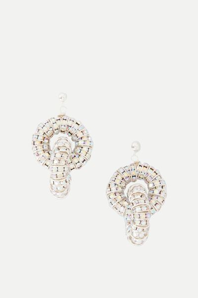 Tie Silver-Plated Crystal Earrings from PEARL OCTOPUSS.Y