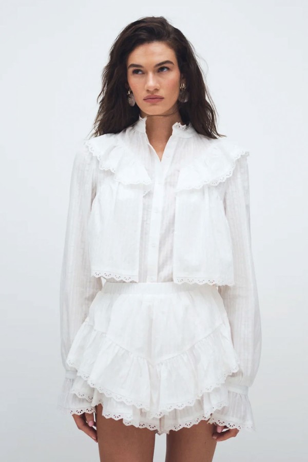 Cotton Broderie Trim Ruffle Skort Co-Ord from Noughts & Kisses