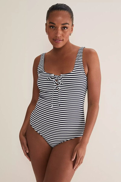 Striped Ribbed Swimsuit from Phase Eight