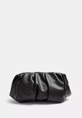 Black Frame Ruched Clutch Bag