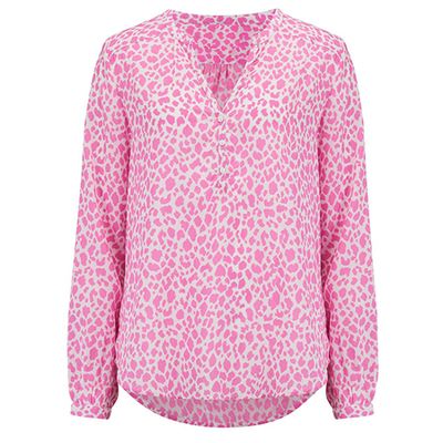 Lizzie Blouse In Pink Animal from Pyrus