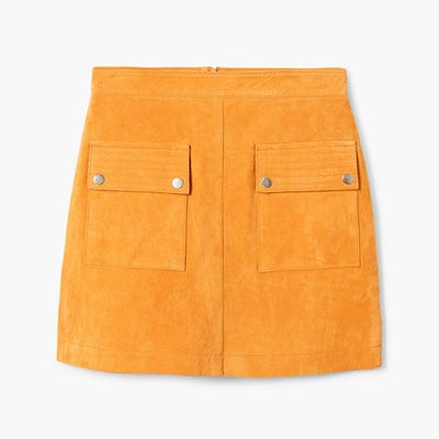 Pocketed Suede Skirt