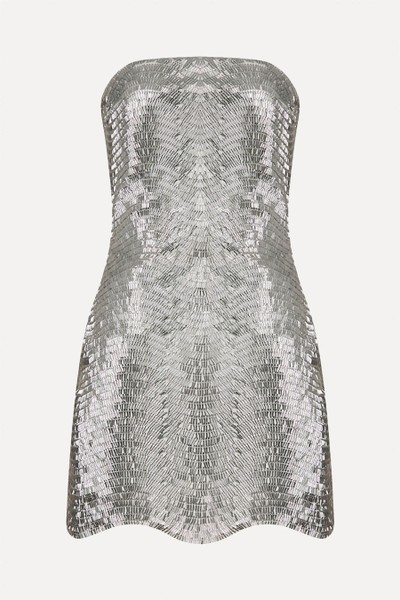 Moss Strapless Sequined Mini Dress