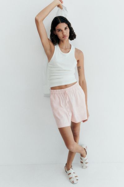 Formal Striped Linen Shorts  from Mango