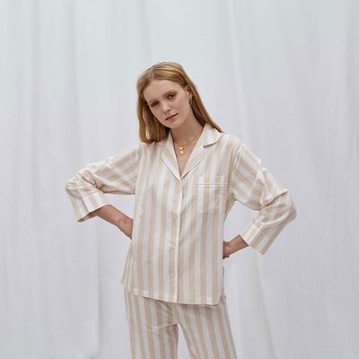 Beige Striped Pyjama Set from Honna London